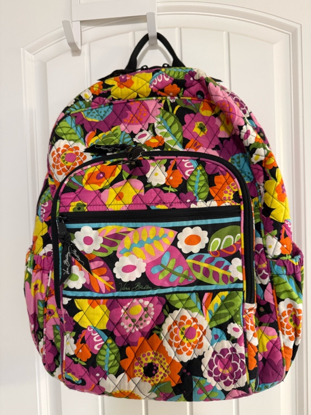 Vera Bradley Campus Backpack Va Va Bloom Flower Print Quilted Travel School Bag